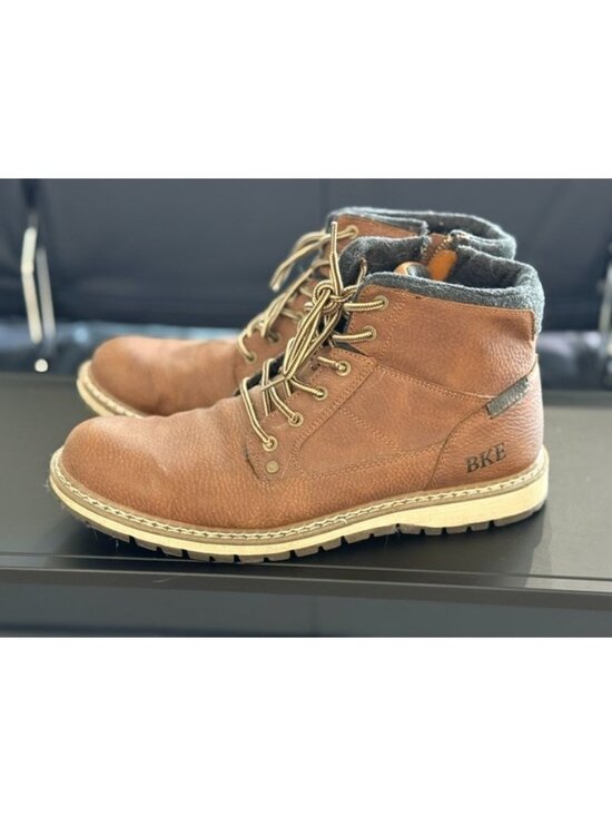 BKE Linwood Brown Faux Leather Lace up Boot Sz 11 877X58135A Zipper Side Camel main image 9